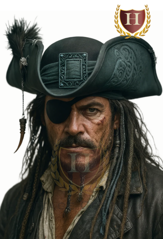 Deluxe Pirate Kraken Tricorn Hat – Tentacle Embossed, Feathered, Nautical-Themed Costume Accessory