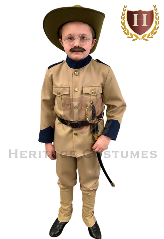 Theodore "Teddy" Roosevelt Children's Rough Rider Costume, Spanish American War Uniform