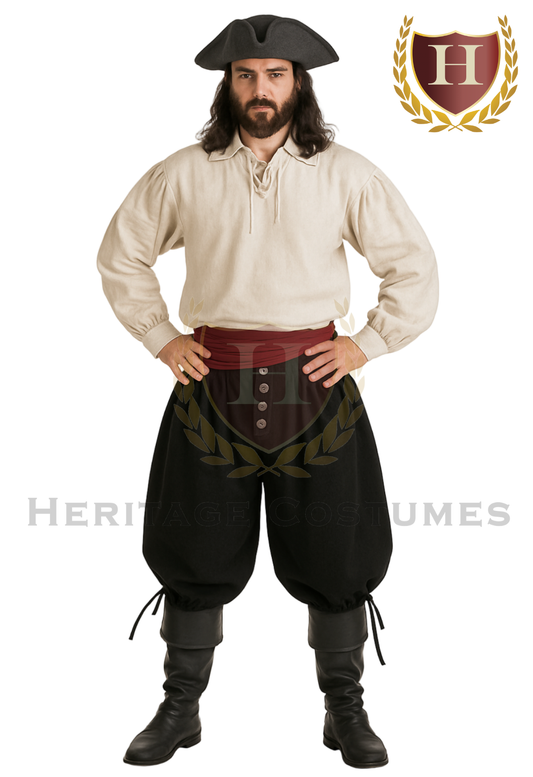 Pirate Wide Leg Breeches, Buccaneer Trousers, Swashbuckler Pants
