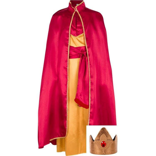Authentic biblical King Herod ensemble featuring regal robes inspired by historical depictions, complete with rich detailing, ornate patterns, and a majestic design perfect for nativity plays, religious reenactments, or themed events.