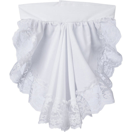 Colonial Bib Front Jabot featuring a wide lace-trimmed bib design, inspired by 18th-century fashion, perfect for Colonial reenactments, Baroque costumes, and historical formalwear.