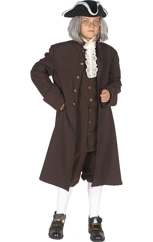 Benjamin Franklin Historical Costume for Kids, Colonial Era Costume, Founding Father Costume