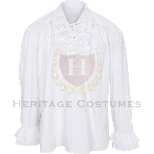 Ruffled Pirate Shirt, Renaissance Mens Blouse. Men's Medieval Shirt