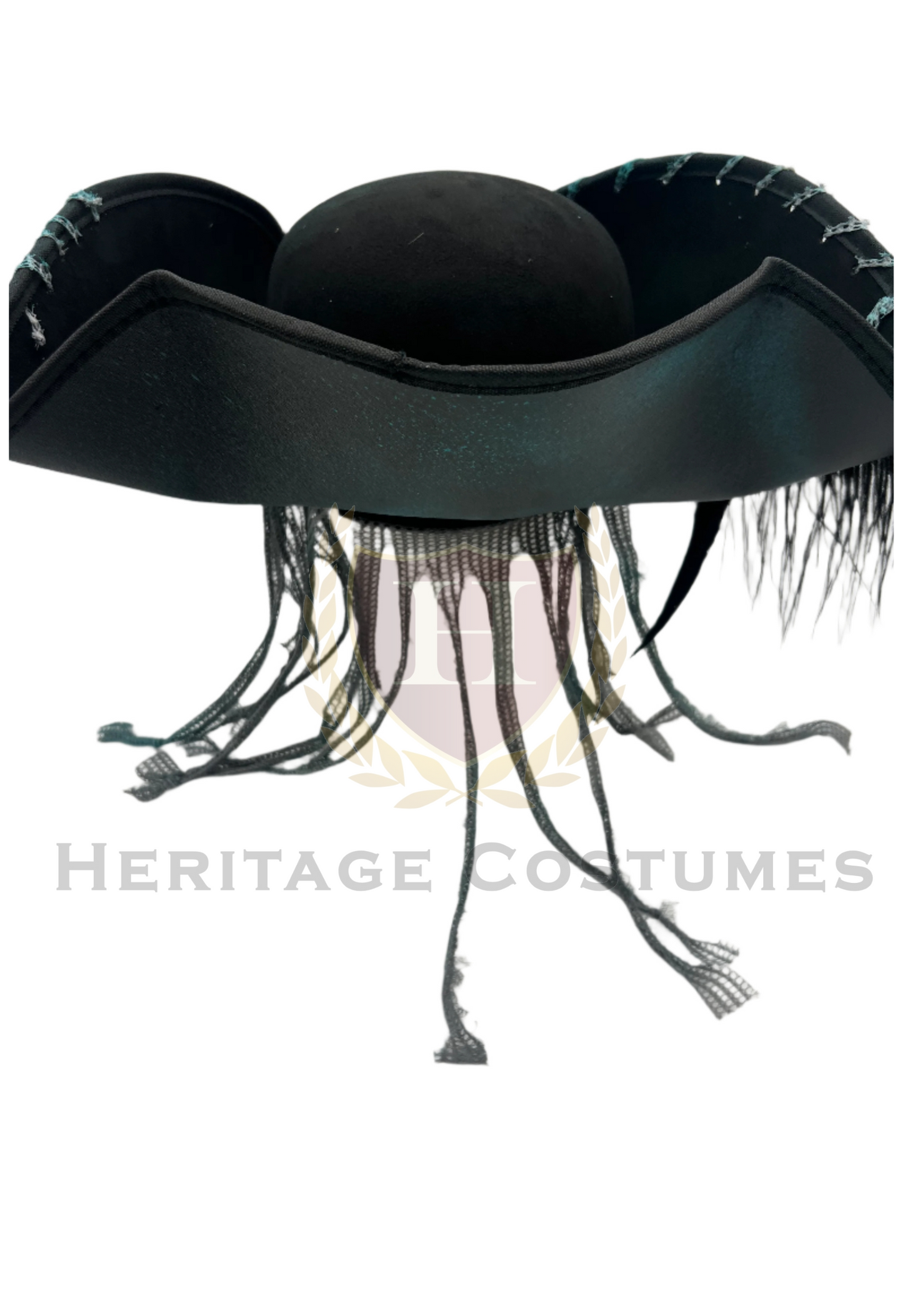 Deluxe Pirate Kraken Tricorn Hat – Tentacle Embossed, Feathered, Nautical-Themed Costume Accessory
