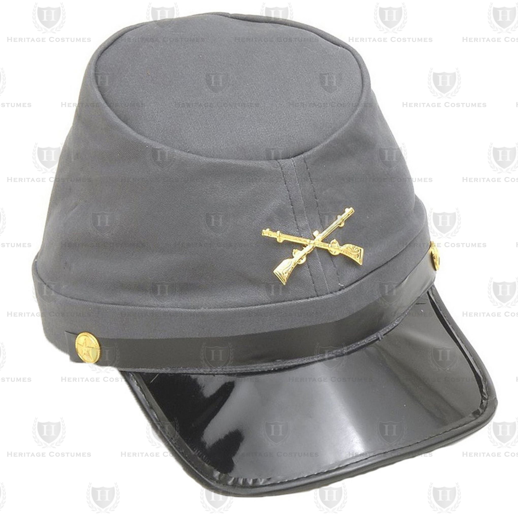 Americana Civil War Confederate Officer Hat - Boys' Large, Gray Polyester