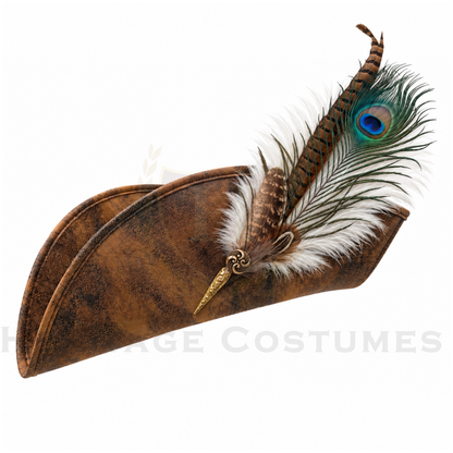 Faux Leather Pirate Tricorn Hat