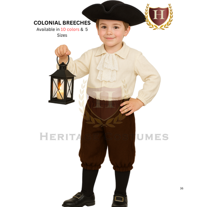 Children’s Colonial Knee Breeches – Revolutionary War Costume Pants