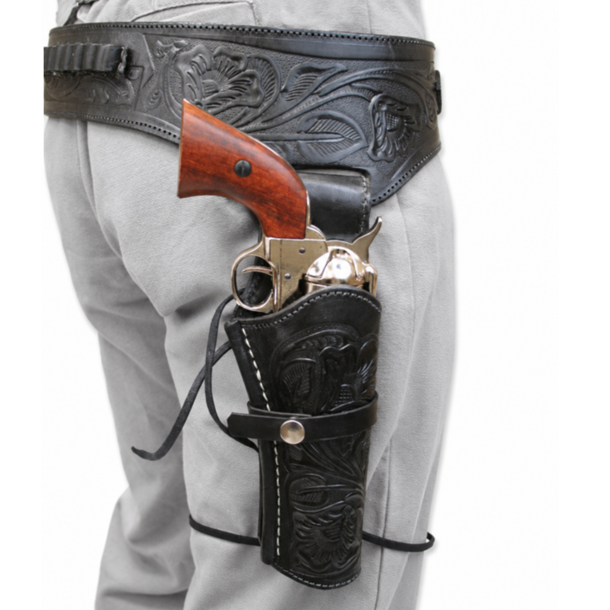 Old West Gun & Holster Set, Leather Western Holster with Belt, Western Revolver