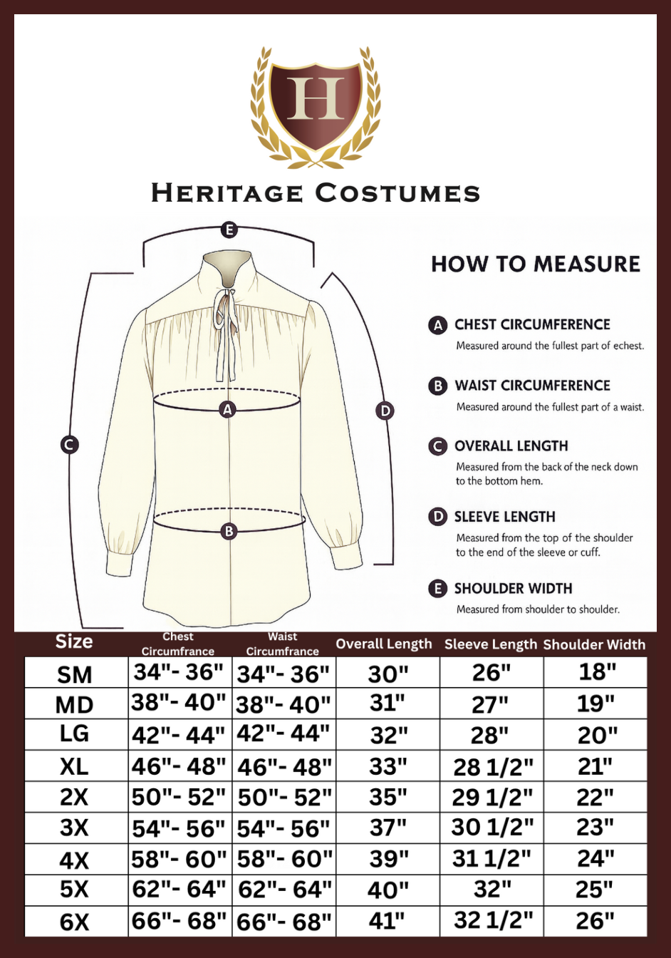 Colonial & Pirate Era Shirt – Historical Men’s Costume Shirt