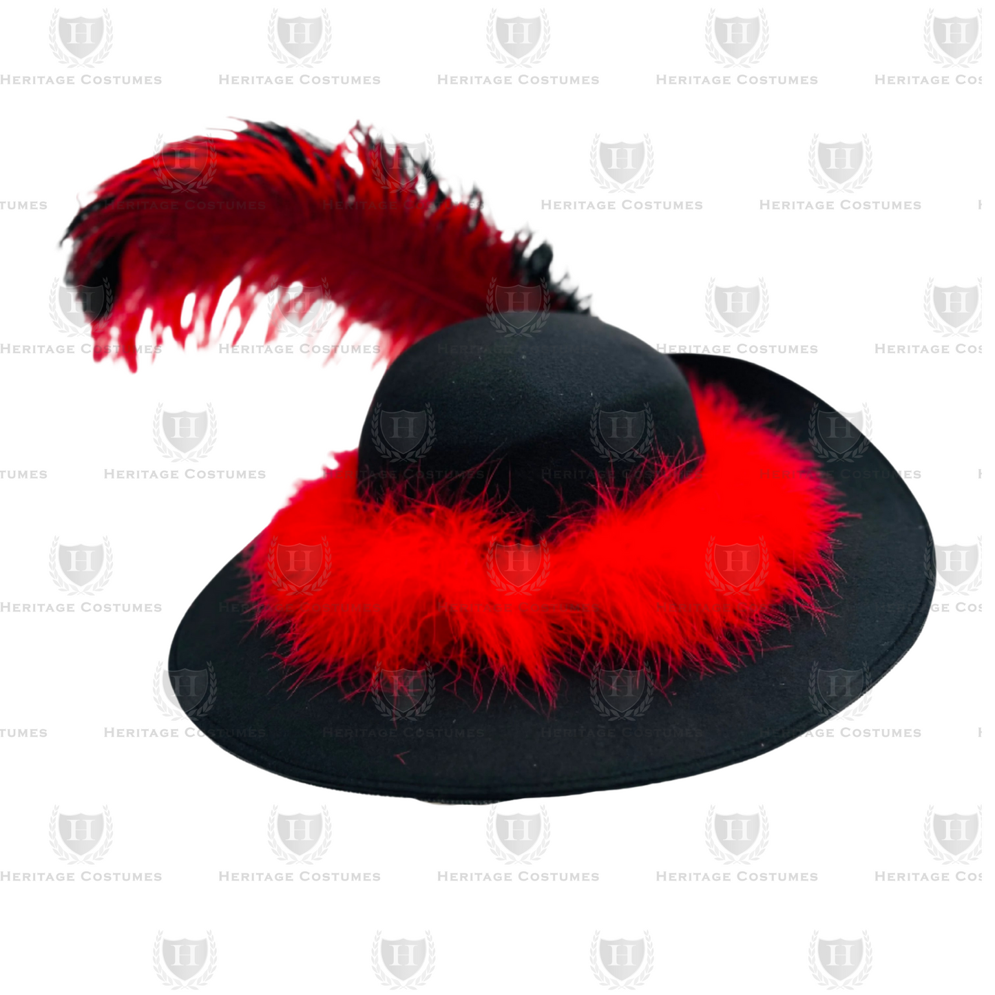 Girls Swashbuckler Pirate Hat with Feathers & Skull Charm