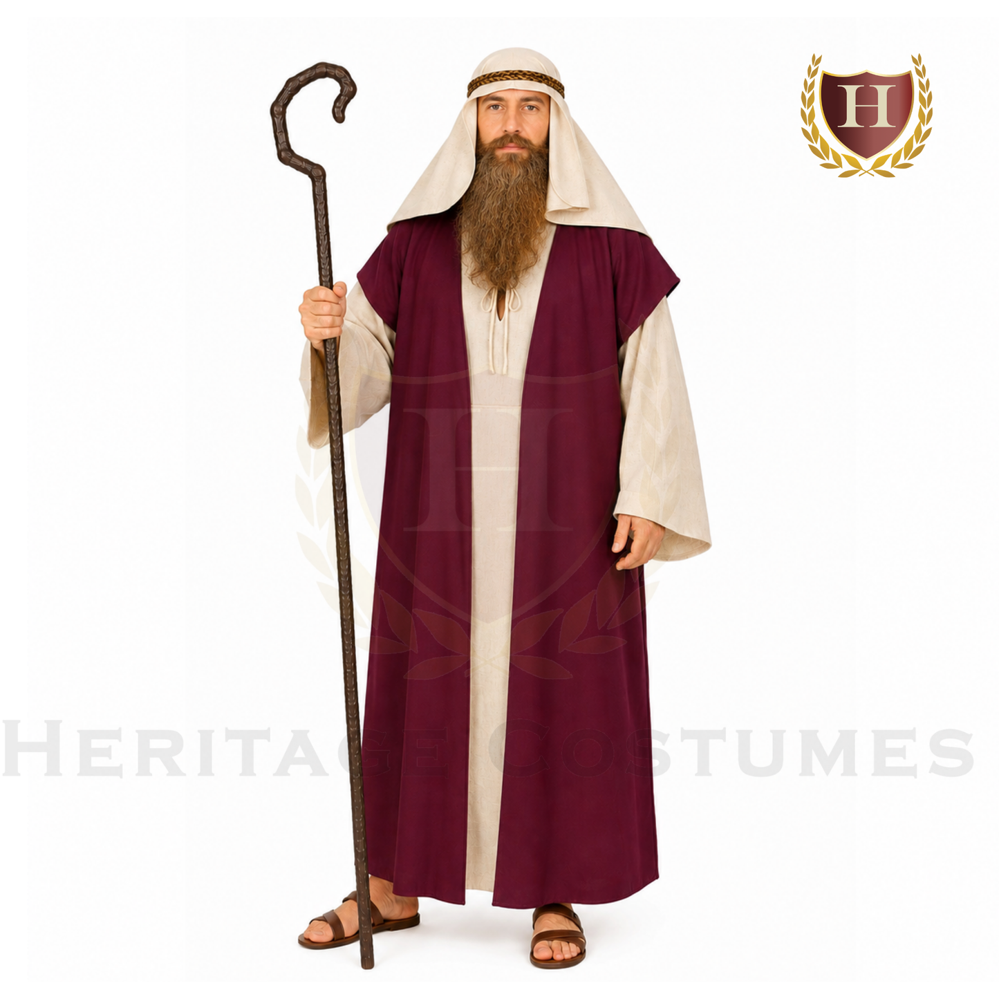 Deluxe Biblical Robe Costume Set – Jesus, Shepherd, Moses Outfit for Nativity, Passion Plays & Church Performances