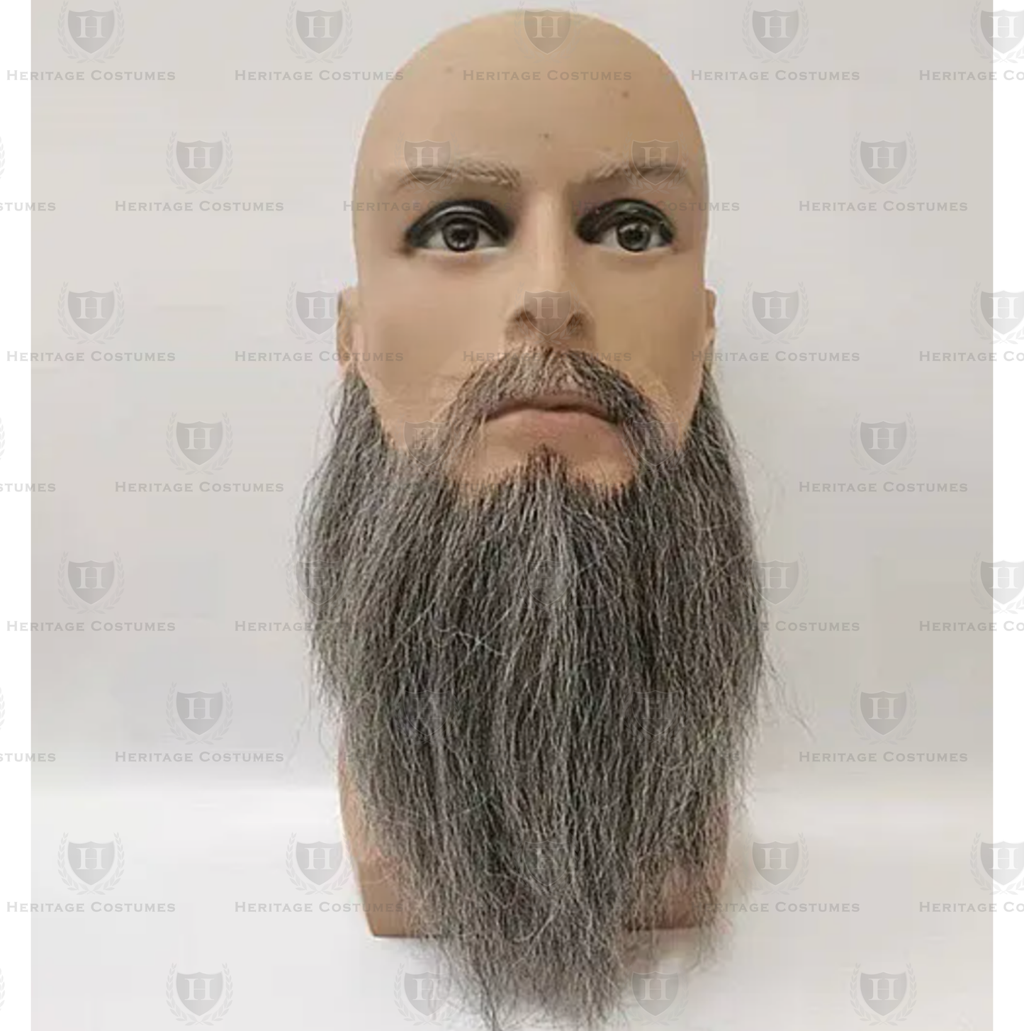 Realistic Moses beard and mustache set made from human hair, designed for an authentic biblical look, perfect for nativity plays and biblical reenactments.