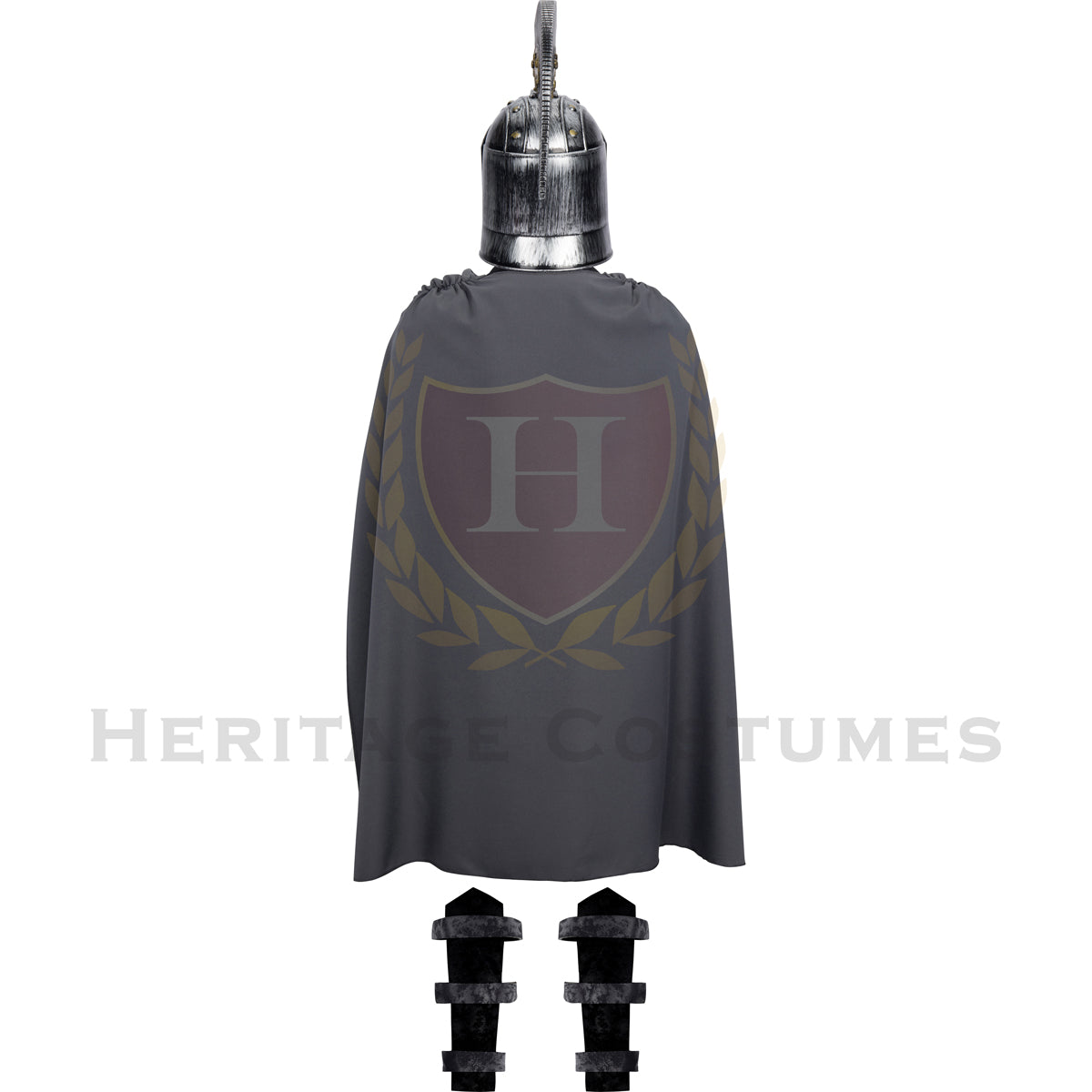 Back view of the Achilles Greek Warrior Adult Costume, showcasing the detailed chest plate, flowing battle cloak, and armored accessories, inspired by the legendary Trojan War hero, perfect for historical reenactments and cosplay.