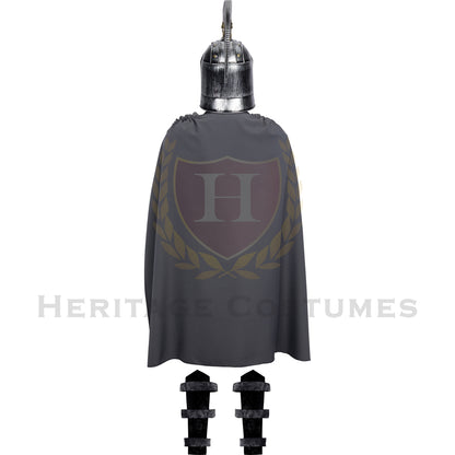 Back view of the Achilles Greek Warrior Adult Costume, showcasing the detailed chest plate, flowing battle cloak, and armored accessories, inspired by the legendary Trojan War hero, perfect for historical reenactments and cosplay.