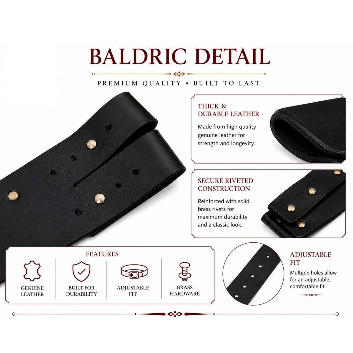 Pirate Leather Baldric Sword Belt