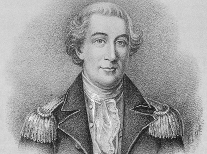 Artist rendering of Benedict Arnold depicting the Revolutionary War figure in a military uniform, showcasing his historical significance and complex legacy during the American Revolution.