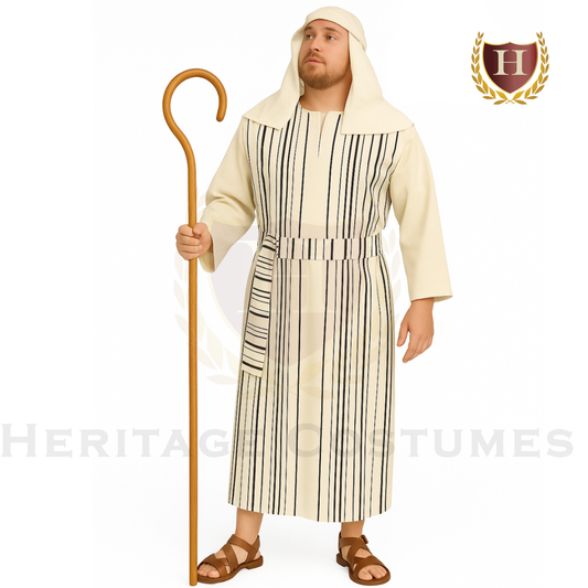 Deluxe Biblical Robe Costume Set – Jesus, Shepherd, Moses Outfit for Nativity, Passion Plays & Church Performances