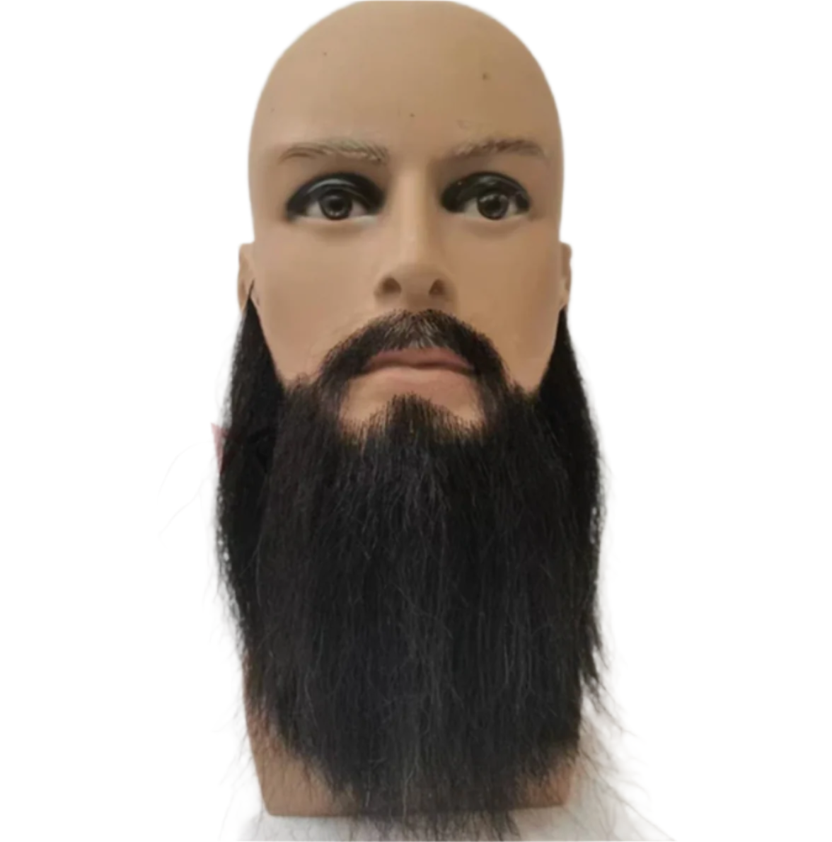 Black biblical beard and mustache set, ideal for completing the look of historical and religious figures in Nativity plays, pageants, and reenactments.