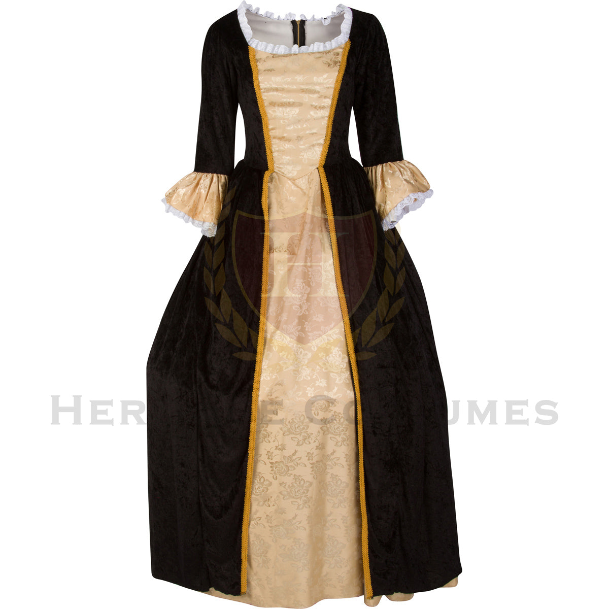 Women's  Velvet and Satin Jacquard Colonial Dress