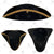 Black tricorne hat with gold trim – 18th-century colonial-style hat, perfect for Revolutionary War reenactments, historical costumes, and pirate or military attire.