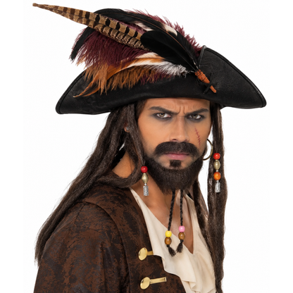 Blackbeard Pirate Beard & Mustache Set – 3 Piece