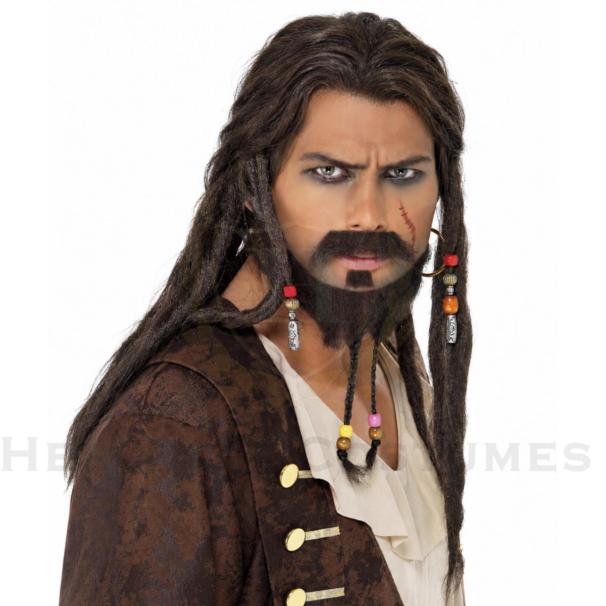 Blackbeard Pirate Beard & Mustache Set – 3 Piece