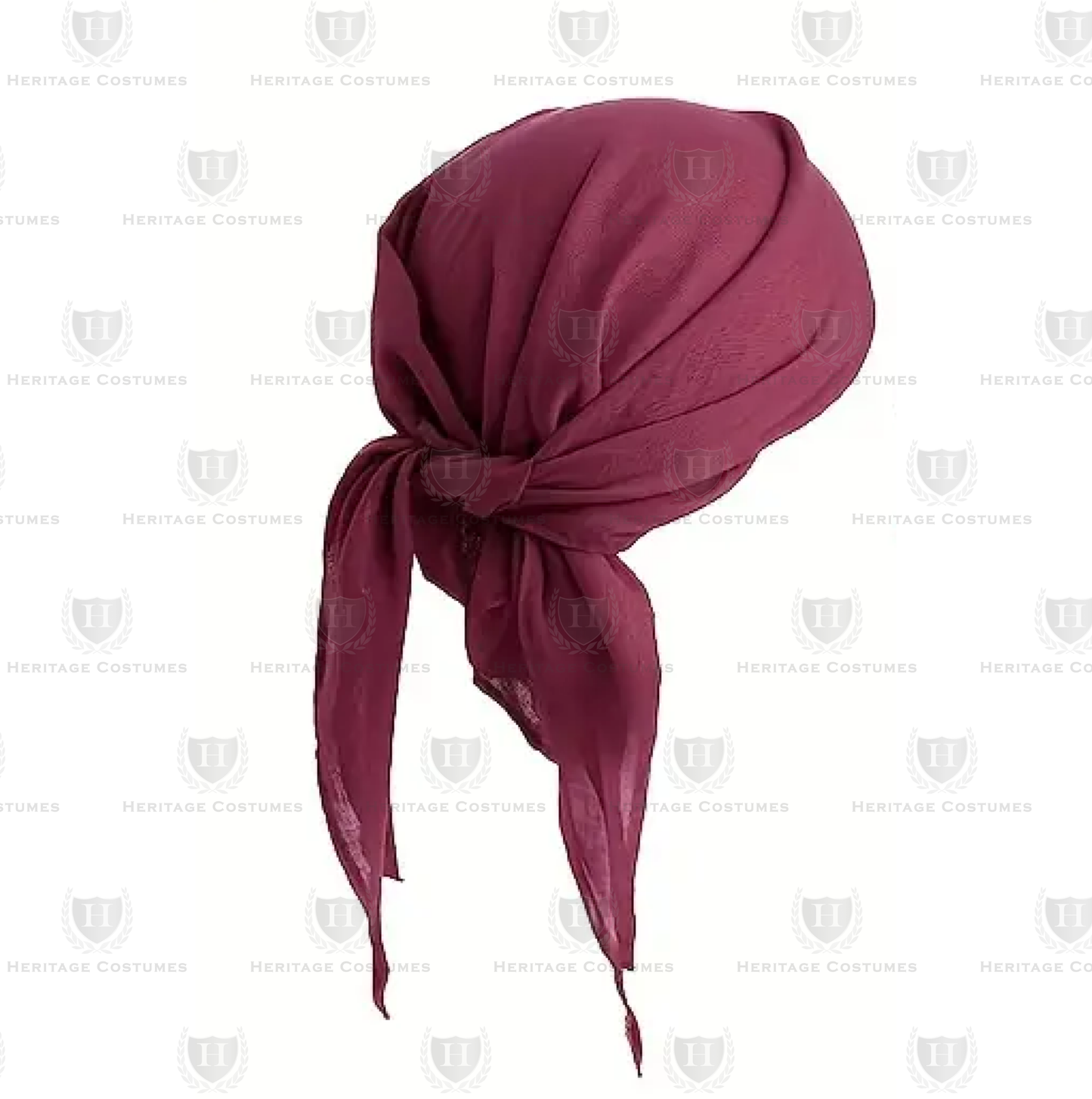 Burgundy Pirate Bandana crafted from soft cotton fabric, designed for a comfortable fit and an authentic swashbuckler look, perfect for pirate costumes, Renaissance fairs, and cosplay events.