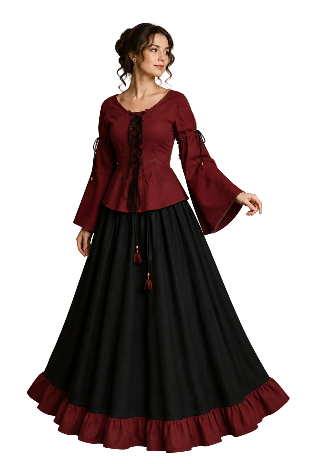 Women's Ruffled Hem Renaissance Skirt