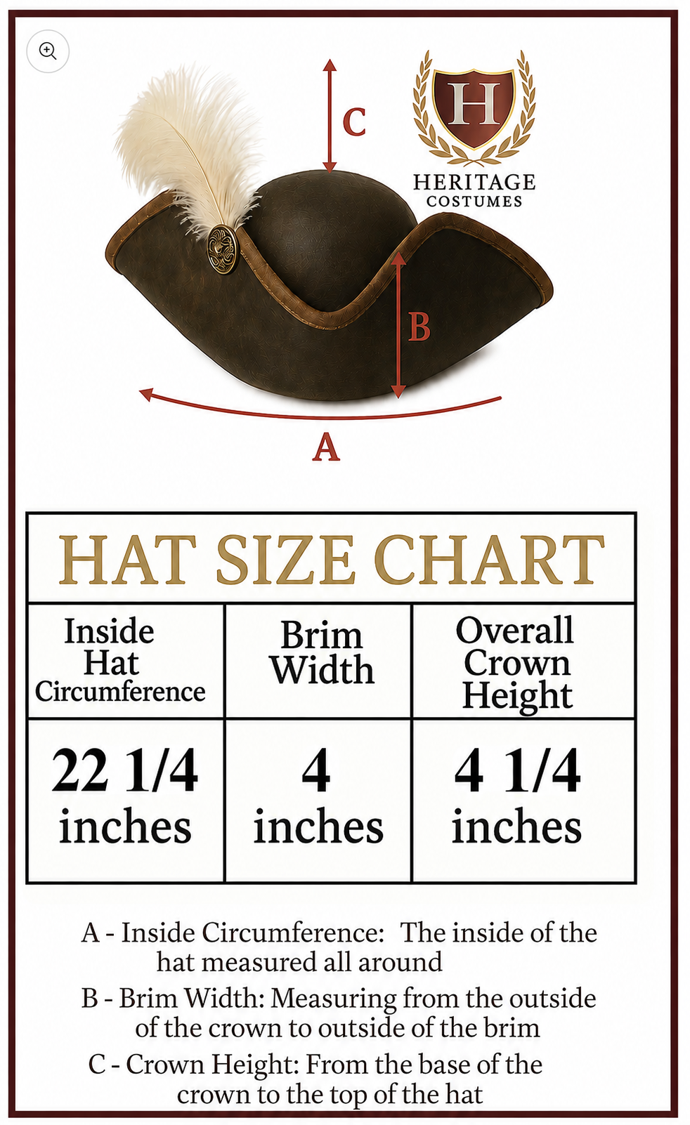 Children's Deluxe Colonial Tricorn Hat – Revolutionary War Costume Hat