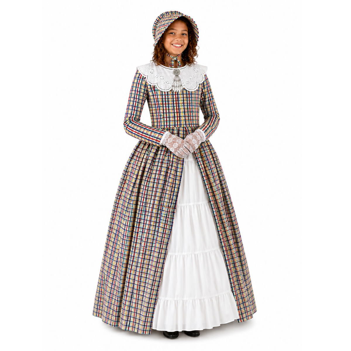 Children's Victorian Plaid Day Dress Set