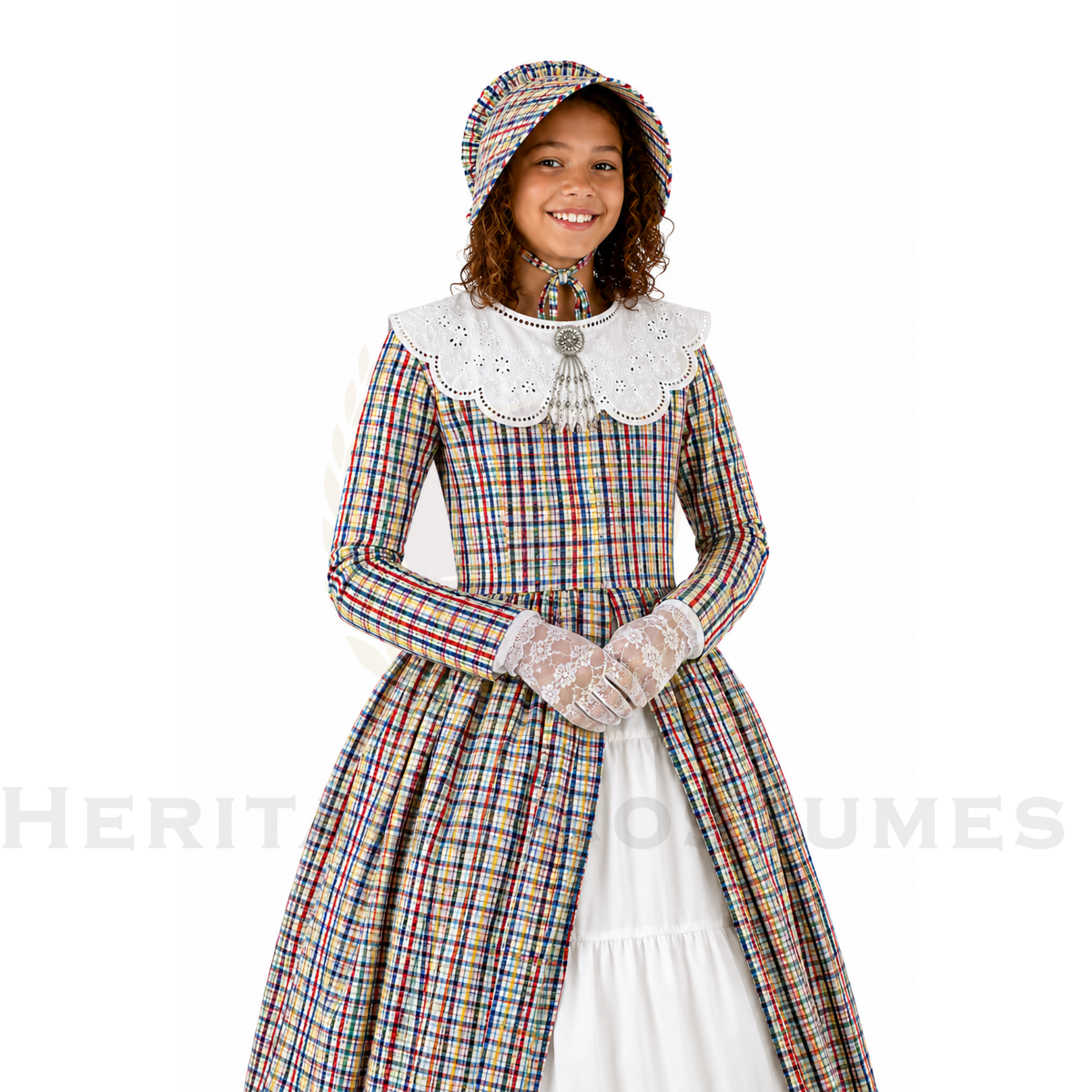 Children's Victorian Plaid Day Dress Set