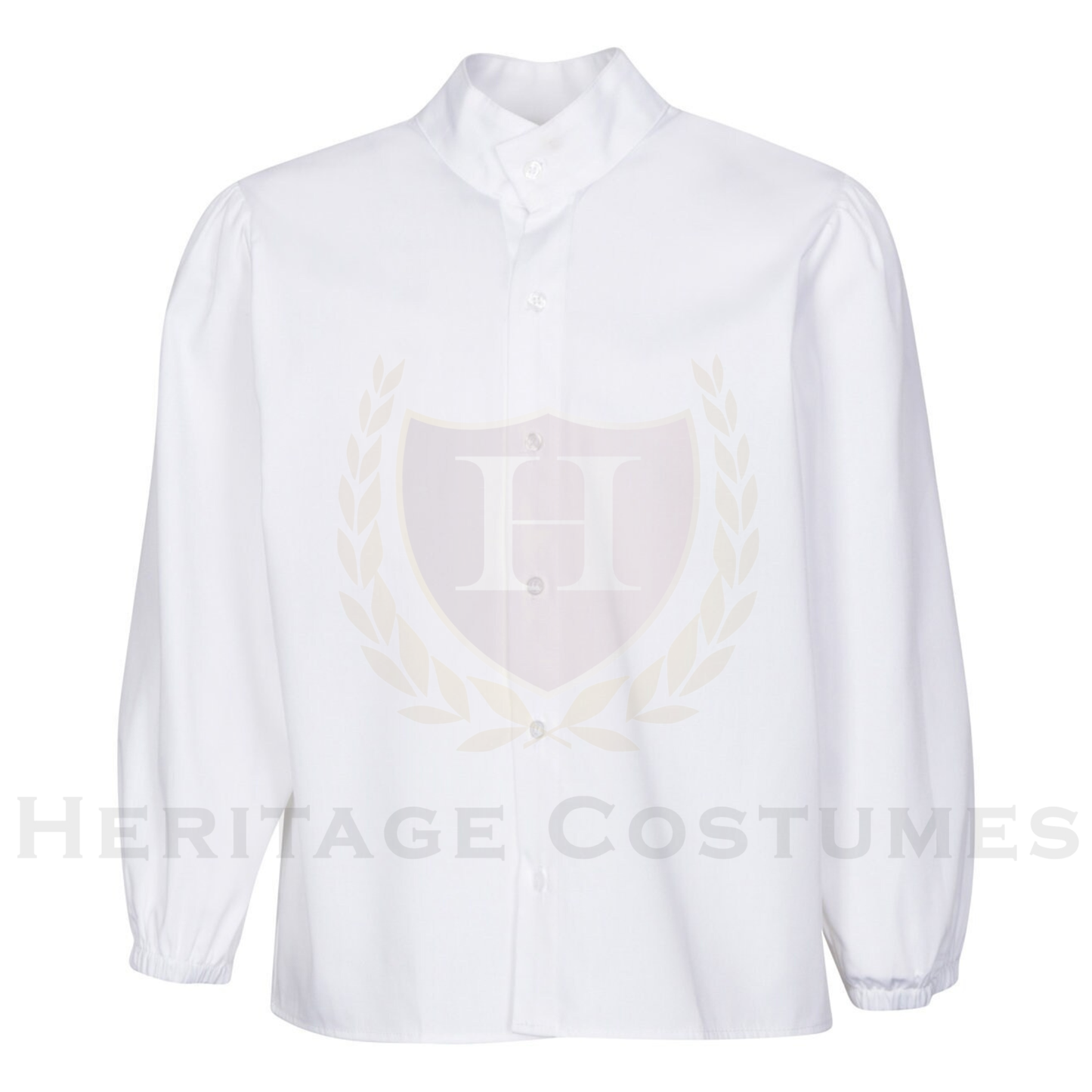 Children’s Colonial Shirt Mandarin Collar White