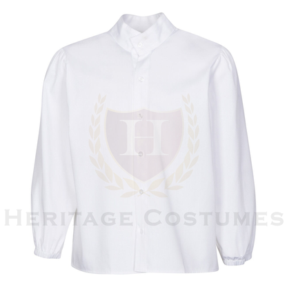 Children’s Colonial Shirt Mandarin Collar White
