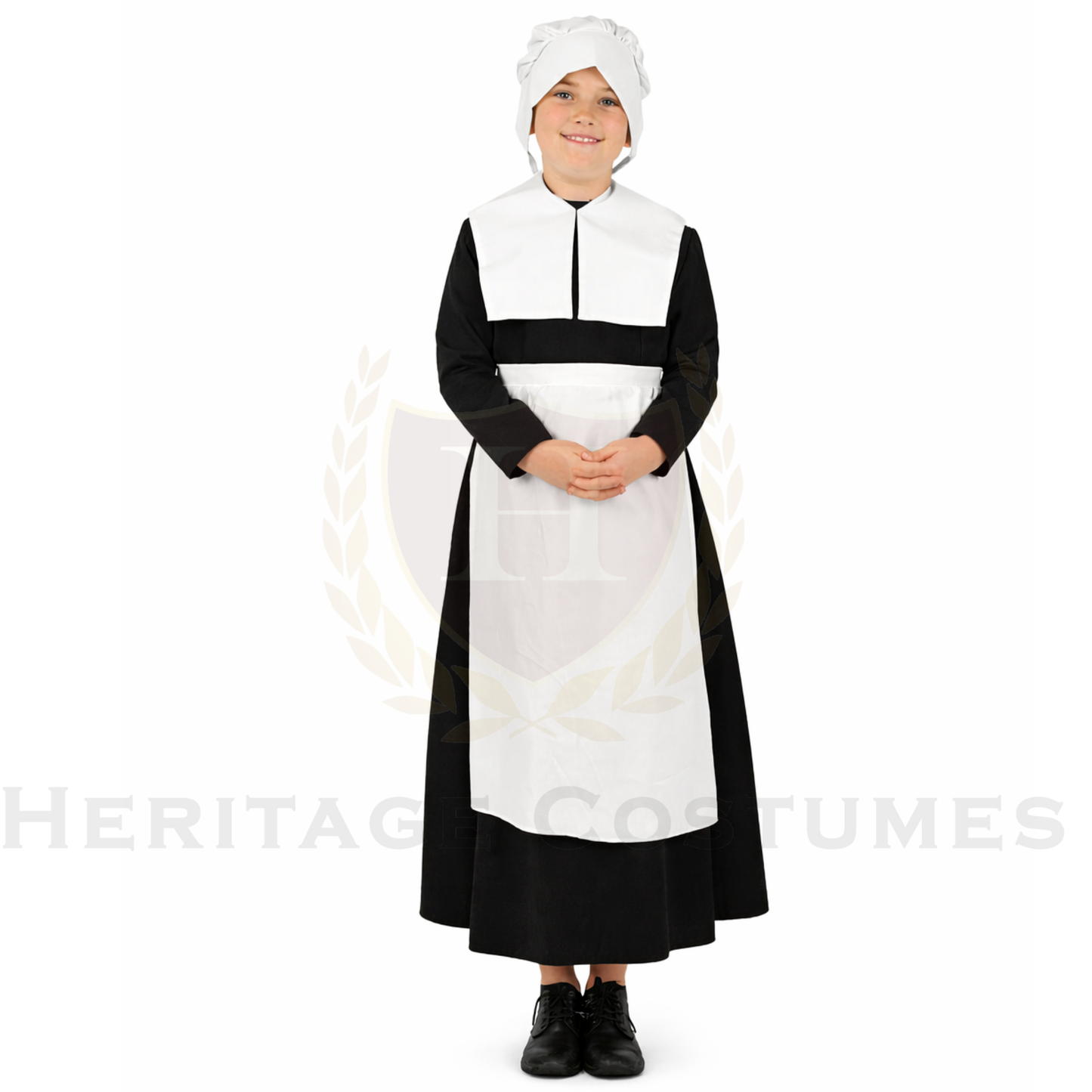 Children’s Colonial Apron & Headwear Historical Set
