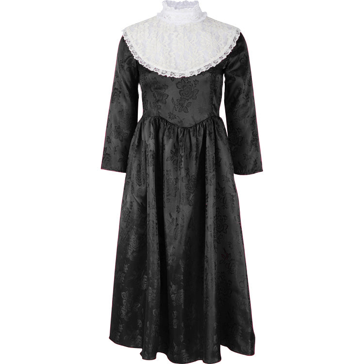 Children's 19th Century Charles Dickens Victorian Dress features elegant period-accurate design, lace detailing, and vintage-inspired craftsmanship, perfect for historical reenactments, theatrical performances, and themed events.