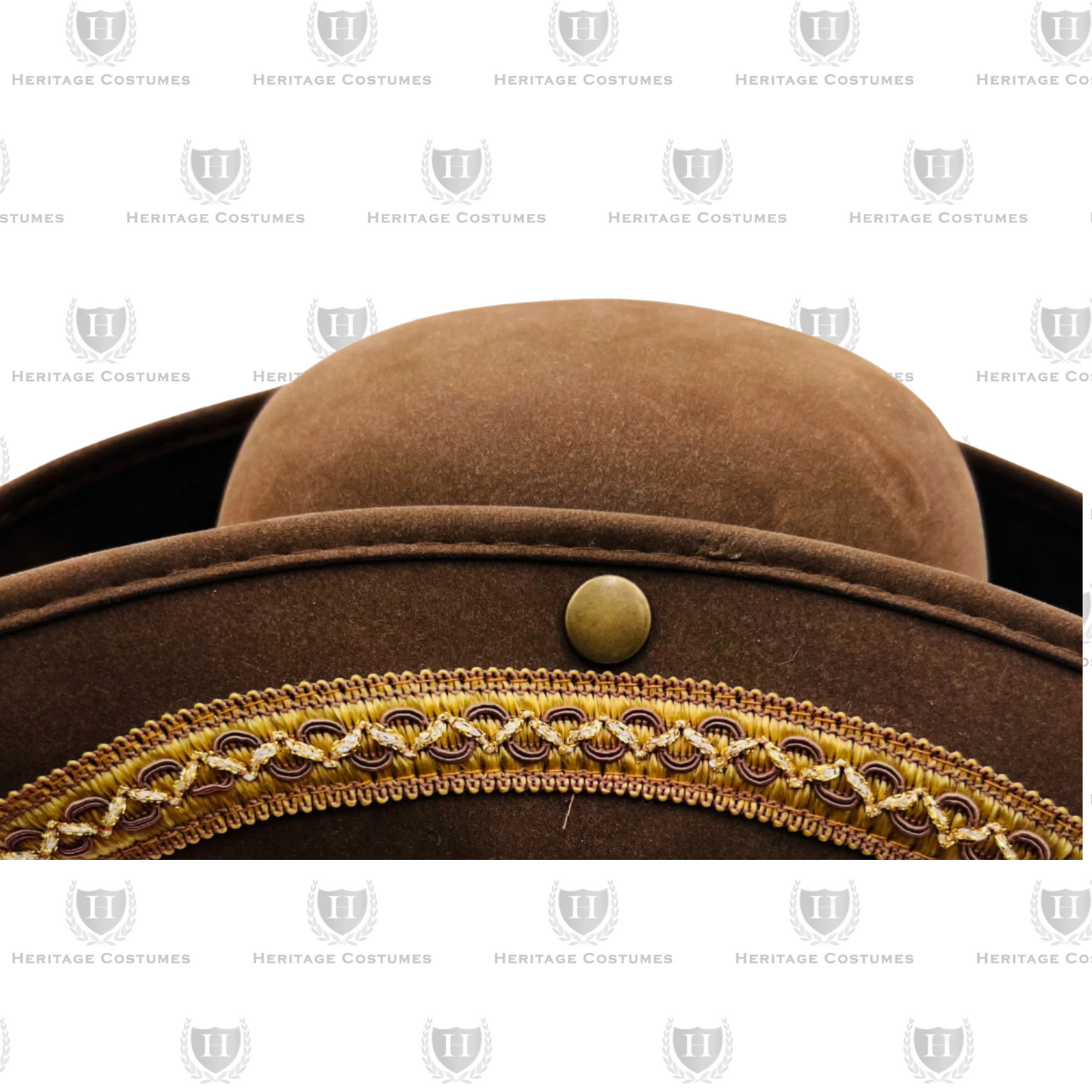 Children’s Brown Pirate Tricorn Hat – Faux Suede Colonial Style
