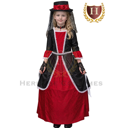 Mina Harker children’s Victorian vampire costume.