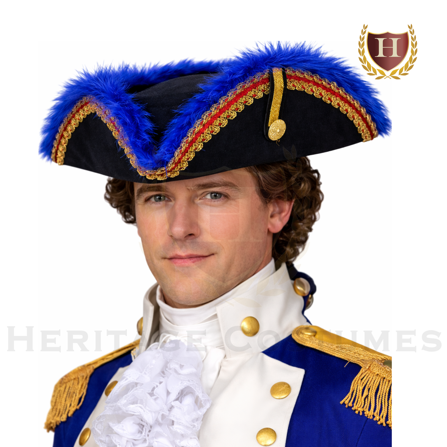 Colonial Admiral’s Feather Tricorn Hat