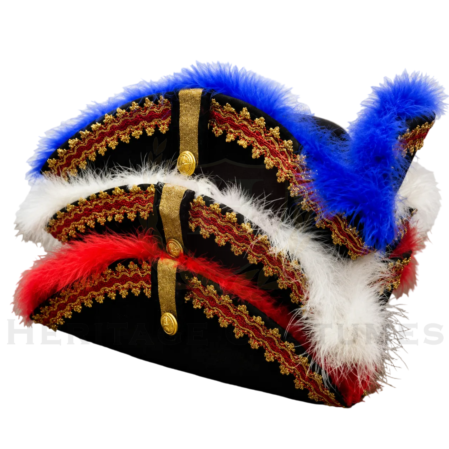 Colonial Admiral’s Feather Tricorn Hat