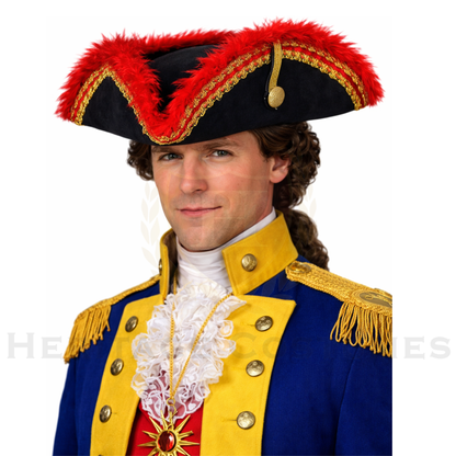 Colonial Admiral’s Feather Tricorn Hat