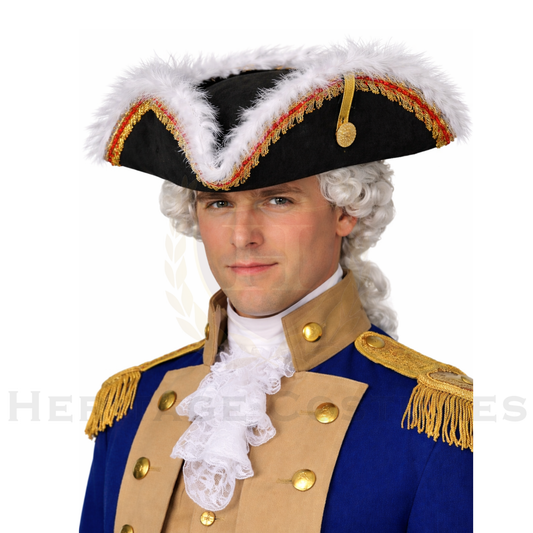Colonial Admiral’s Feather Tricorn Hat
