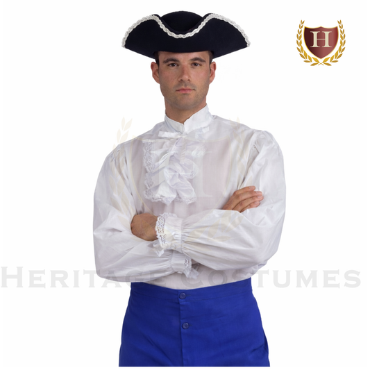 Colonial Adult White Shirt/Pirate Ruffled Adult Shirt