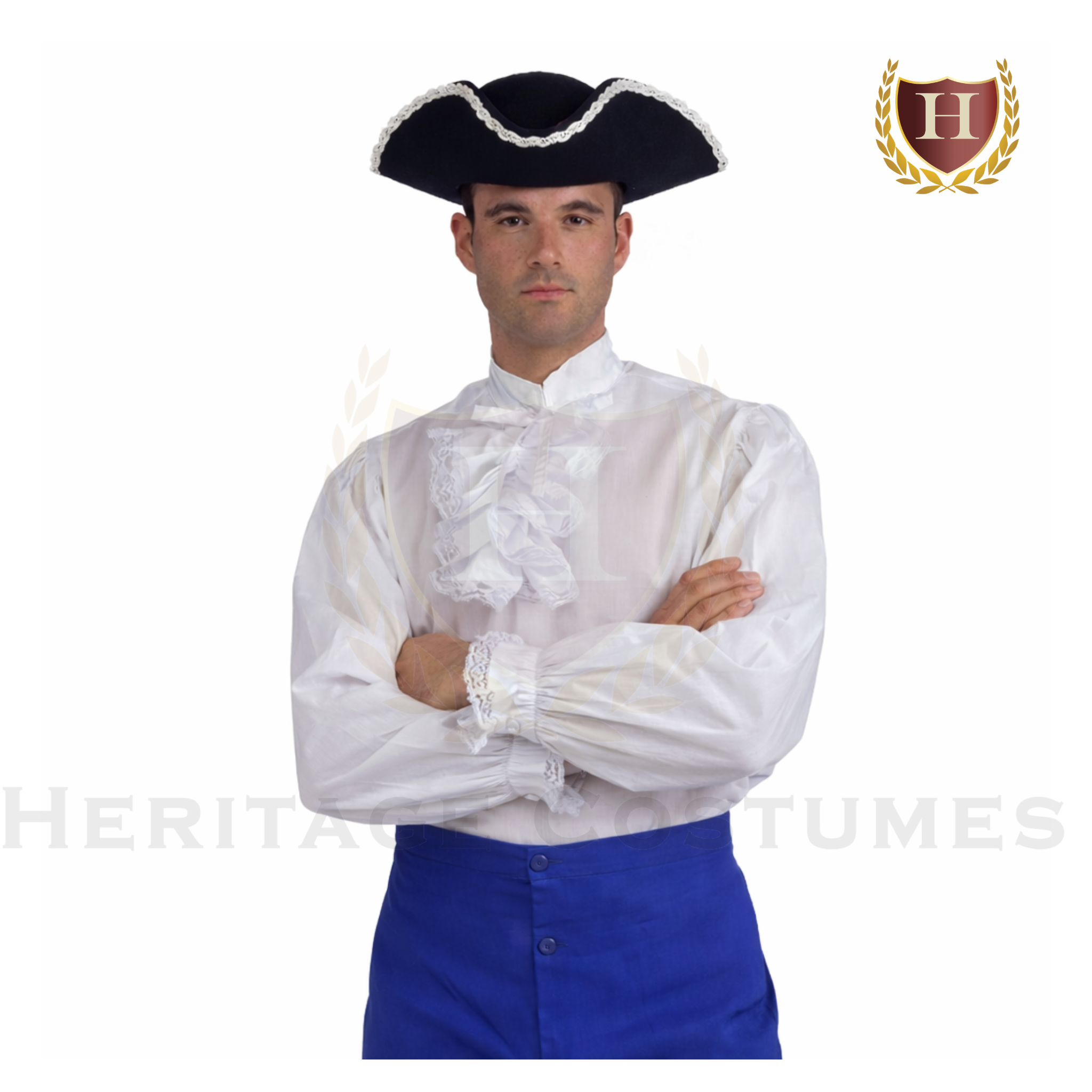 Men’s Colonial Shirt | Pirate Ruffled Shirt | Heritage Costumes ...