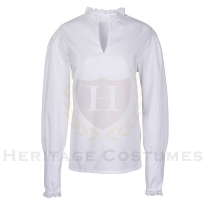Men’s Colonial White Shirt with Lace Collar