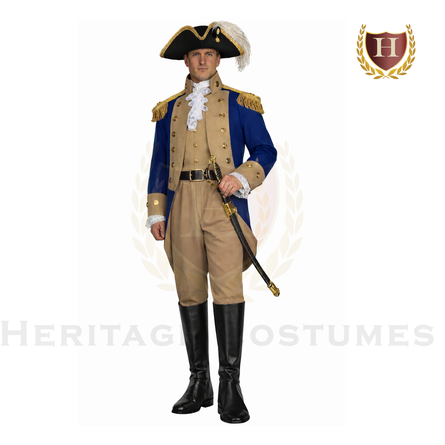 Colonial Officer Men’s Revolutionary War Uniform Costume