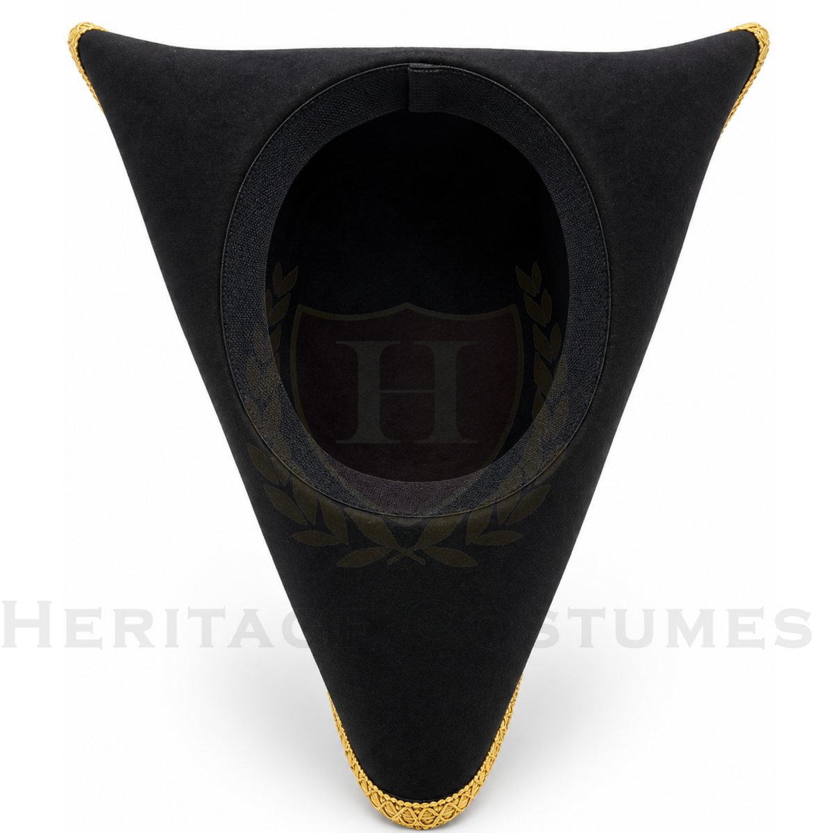 Revolutionary War Officer Tricorn Hat with Gold Trim
