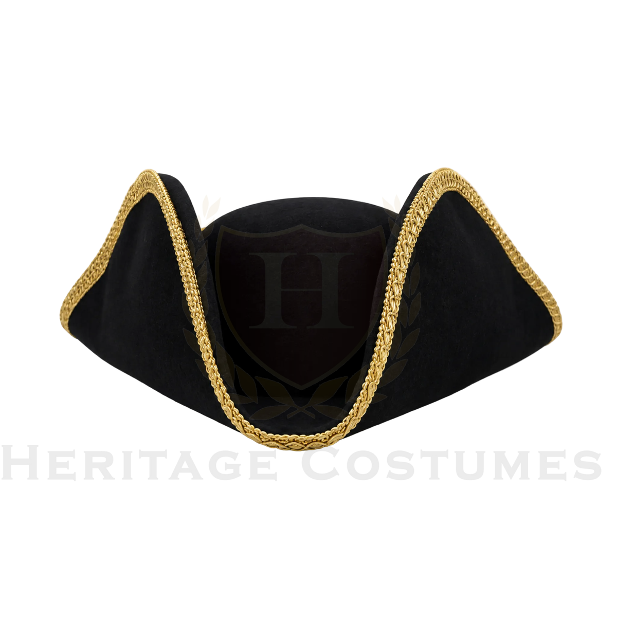 Revolutionary War Officer Tricorn Hat with Gold Trim