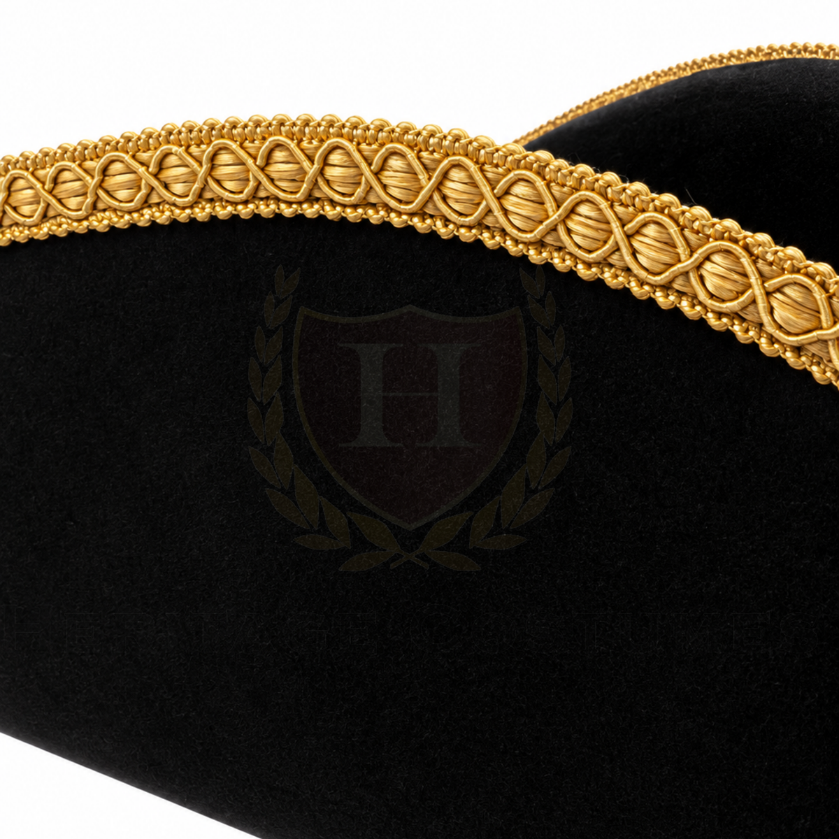 Revolutionary War Officer Tricorn Hat with Gold Trim