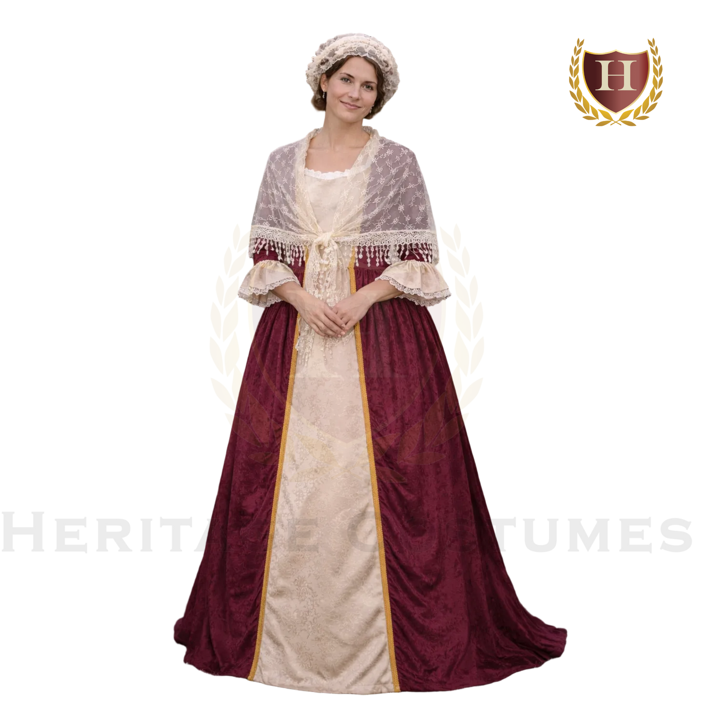 Women’s Colonial Costume Dress 18th Century Revolutionary War Gown