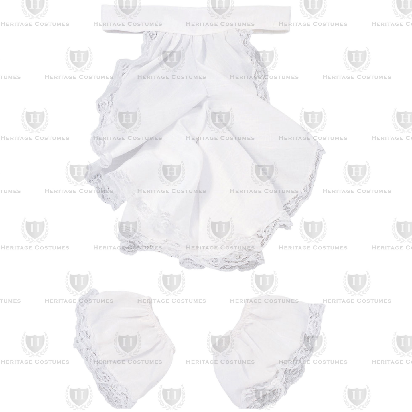 18th-century colonial jabot and cuff accessory set